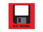 Floppy Disc Old School 8 Bit BW 4x4 Square Decal