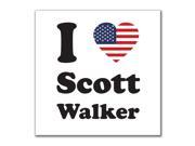 Election 2016 I Heart Scott Walker 4x4 Square Decal