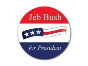 Election 2016 Jeb Bush Waving Flag 4x4 Round Decal