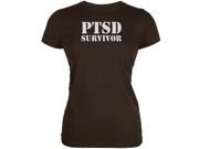 PTSD Survivor Brown Juniors Soft T Shirt
