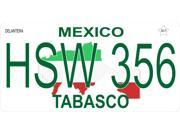 Mexico Tabasco Photo License Plate Free Personalization on this plate