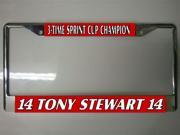 Tony Stewart 14 Champ License Plate Frame Free Screw Caps with this Frame