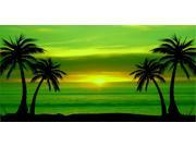 Green Palm Tree Sunset Photo License Plate Free Personalization on this plate