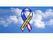 Support Our Troops Ribbon With Clouds Plate