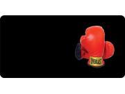 Boxing Gloves Offset On Black Photo License Plate Free Personalization on this plate