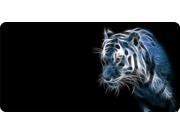 White Tiger Offset Photo License Plate Free Personalization on this plate