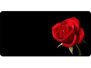 Red Rose Offset Photo License Plate Free Personalization on this Plate
