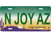 Arizona N JOY AZ Photo License Plate Free Personalization on this Plate