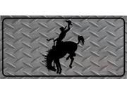Rodeo Cowboy On Diamond Plate Photo License Plate Free Personalization on this Plate
