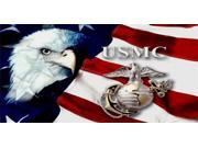 U.S.M.C. Eagle With Flag Photo License Plate