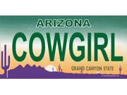 Arizona COWGIRL Photo License Plate Free Personalization on this Plate