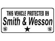 This Vehicle Protected By Smith And Wesson Plate