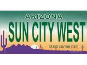 Arizona SUN CITY WEST Photo License Plate Free Personalization on this Plate