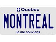 Quebec Montreal Photo License Plate Free Personalization on this Plate