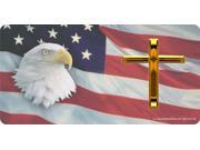 American Flag with Eagle and Cross License Plate