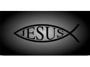 Black Jesus Fish Photo License Plate