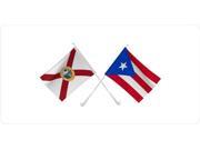 Puerto Rico Florida Crossed Flags Plate