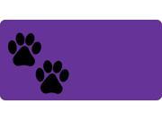 Black Paw Prints Offset On Purple License Plate Free Personalization on this plate