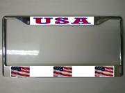 United States Flag Photo License Plate Frame Free Screw Caps Included