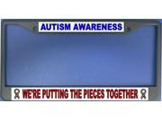 Autism Awareness License Frame Free Screw Caps with this Frame
