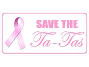Save The Ta Tas Breast Cancer Photo License Plate