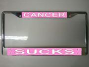 Cancer Sucks Photo License Plate Frame Free Screw Caps with this Frame