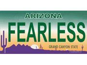 Arizona FEARLESS Photo License Plate Free Personalization on this Plate