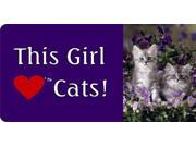 This Girl Love s Cats Photo License Plate