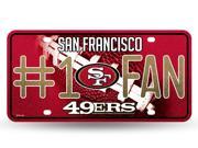 San Francisco 49ers 1 Fan Glitter License Plate