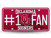 Oklahoma Sooners 1 Fan Glitter License Plate