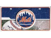 New York Mets Metal License Plate