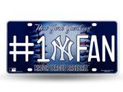 New York Yankees 1 Fan Glitter License Plate
