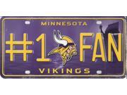 Minnesota Vikings 1 Fan Metal License Plate