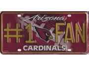 Arizona Cardinals 1 Fan Glitter License Plate