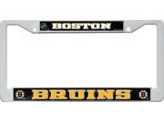 Boston Bruins White Plastic License Plate Frame Free Screw Caps Included