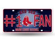 Boston Red Sox 1 Fan Glitter License Plate