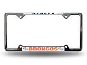 Denver Broncos Thin Top Chrome License Plate Frame Free Screw Caps Included