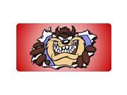 Tazmanian Devil on Red License Plate Free Personalization on this Plate