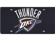 Oklahoma City Thunder Black Laser License Plate