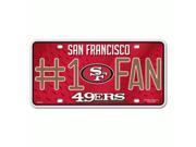San Francisco 49ers 1 Fan License Plate