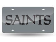 New Orleans Saints Silver Laser License Plate