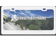 Blank Smooth White 2 Hole License Plate Frame Free Screw Caps Included