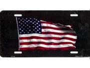 American Waving Flag Black License Plate