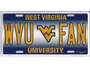 WVU FAN West Virginia Metal License Plate