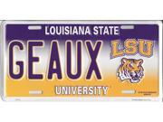 GEAUX LSU Metal License Plate