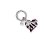 Zebra Heart with Pink Key Chain