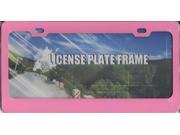 Blank Smooth Pink 2 Hole License Plate Frame Free Screw Caps Included