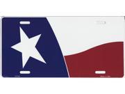 Texas Flag Waving Metal License Plate
