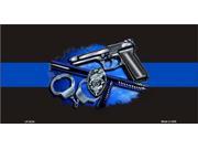Thin Blue Line Police Badge Gun License Plate