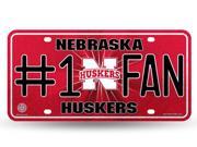 Nebraska Huskers 1 Fan Glitter License Plate